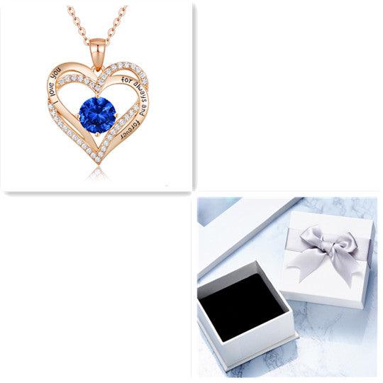 Female 925 Silver Twelve Birthstone Pendant Necklace - melvincucci