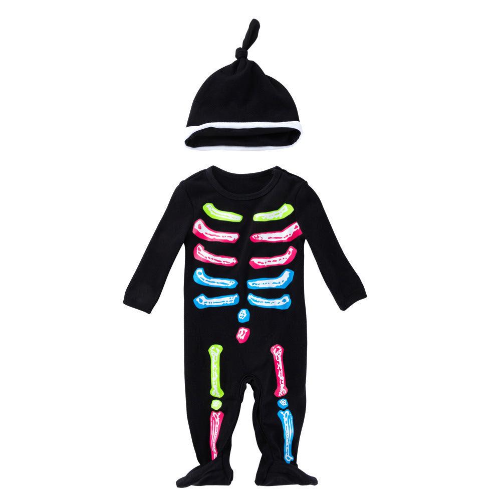 New Style Children's Long-sleeved Black Baby Jumpsuit Hat Suit - melvincucci