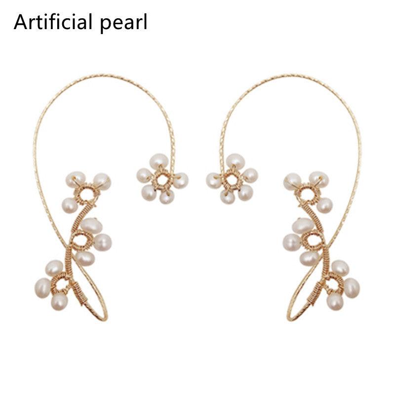 Design Hand-woven Flower Pearl Earrings - melvincucci