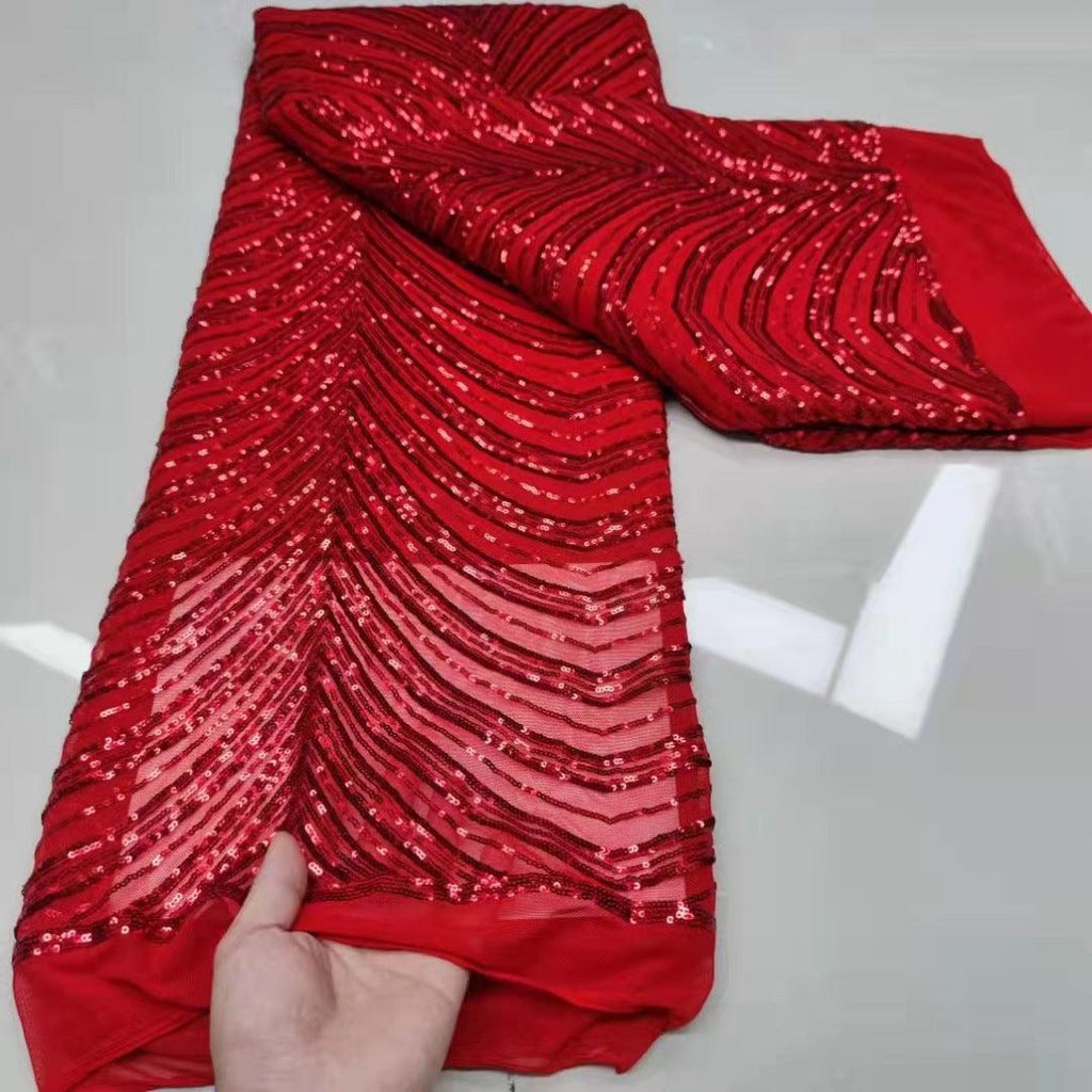 Full Sequin Lace Fashion Wedding Dress Mesh Fabric - melvincucci