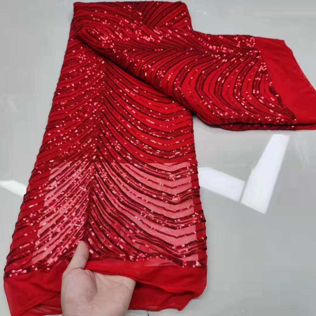 Full Sequin Lace Fashion Wedding Dress Mesh Fabric - melvincucci