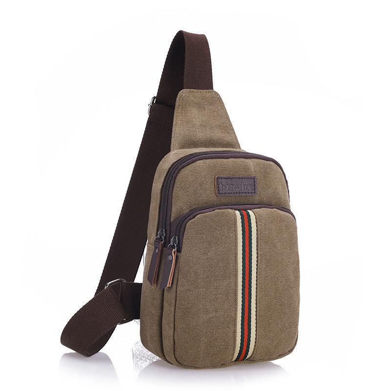 Factory direct leisure sports men Satchel Bag chest Korean outdoor canvas Metrosexual bag Bag Satchel - melvincucci
