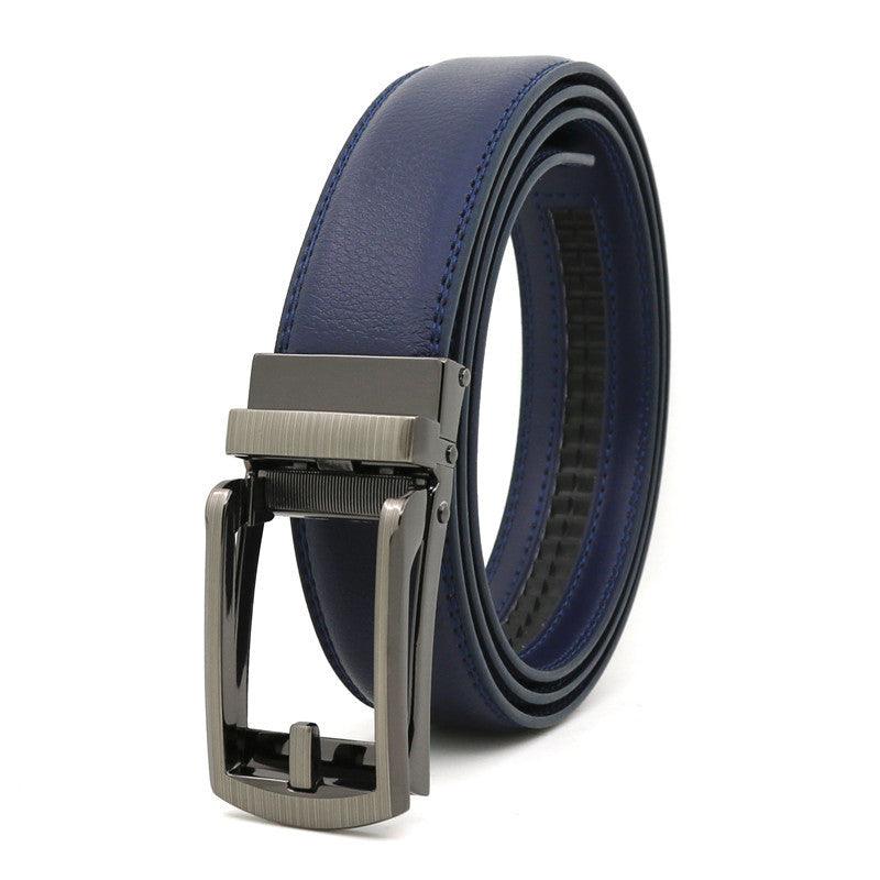 Fake Needle Belt Automatic Buckle Men Cowhide - melvincucci