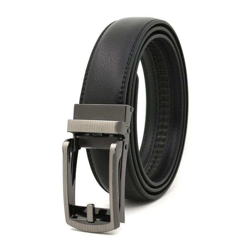 Fake Needle Belt Automatic Buckle Men Cowhide - melvincucci