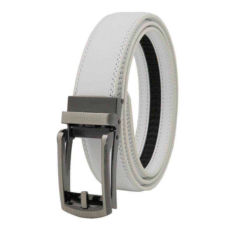 Fake Needle Belt Automatic Buckle Men Cowhide - melvincucci