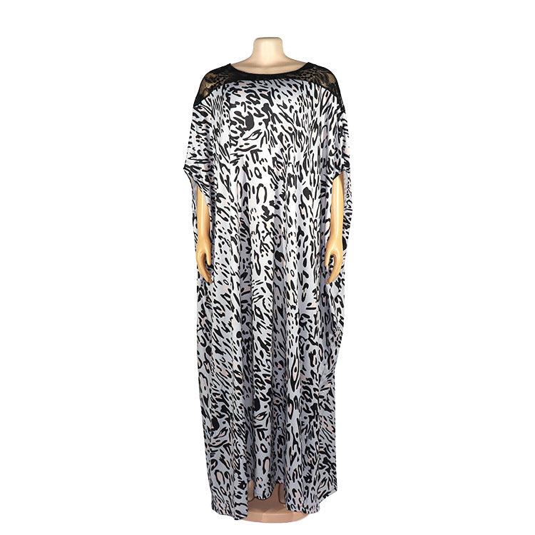 Fashion African women's dress large swing robe leopard print - melvincucci
