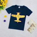 Fashion Casual Cotton Print Fashion Small Airplane Kids T-shirt - melvincucci