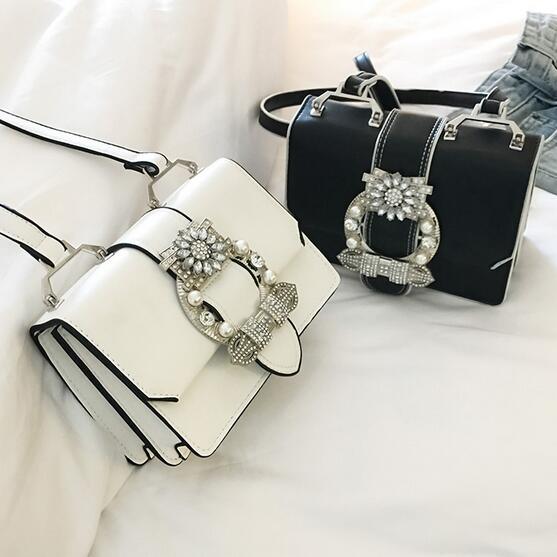 Fashion Designer Famous Bags For Women Designer Diamond Lock Bags Quality PU Leather Women Handbags Elegant Lady Shoulder Bags - melvincucci