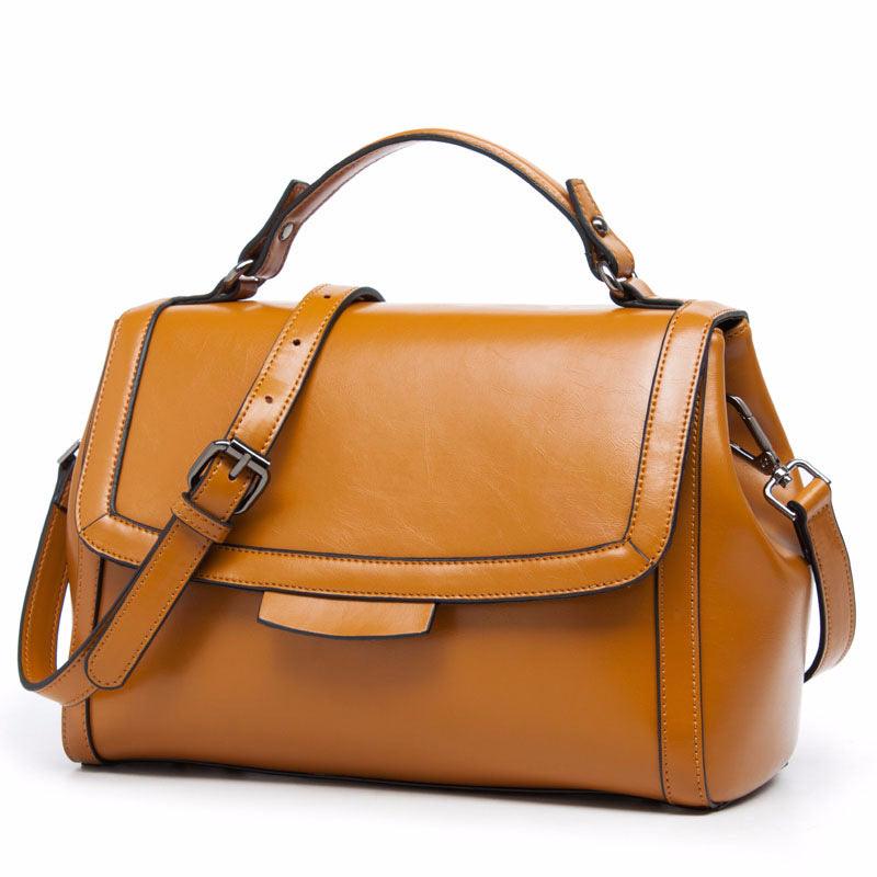 Fashion Genuine Leather Bags Women Real Leather Handbag Shoulder Bags Elegant Women Crossbody Messenger Bags - melvincucci