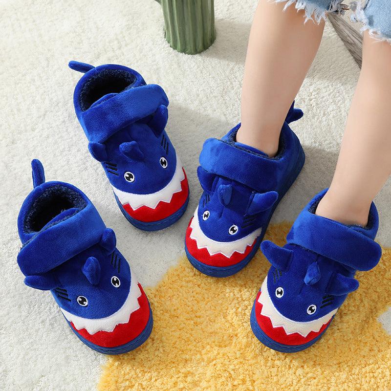 Fashion Kids Cartoon Shark Cotton Shoes Velcro - melvincucci