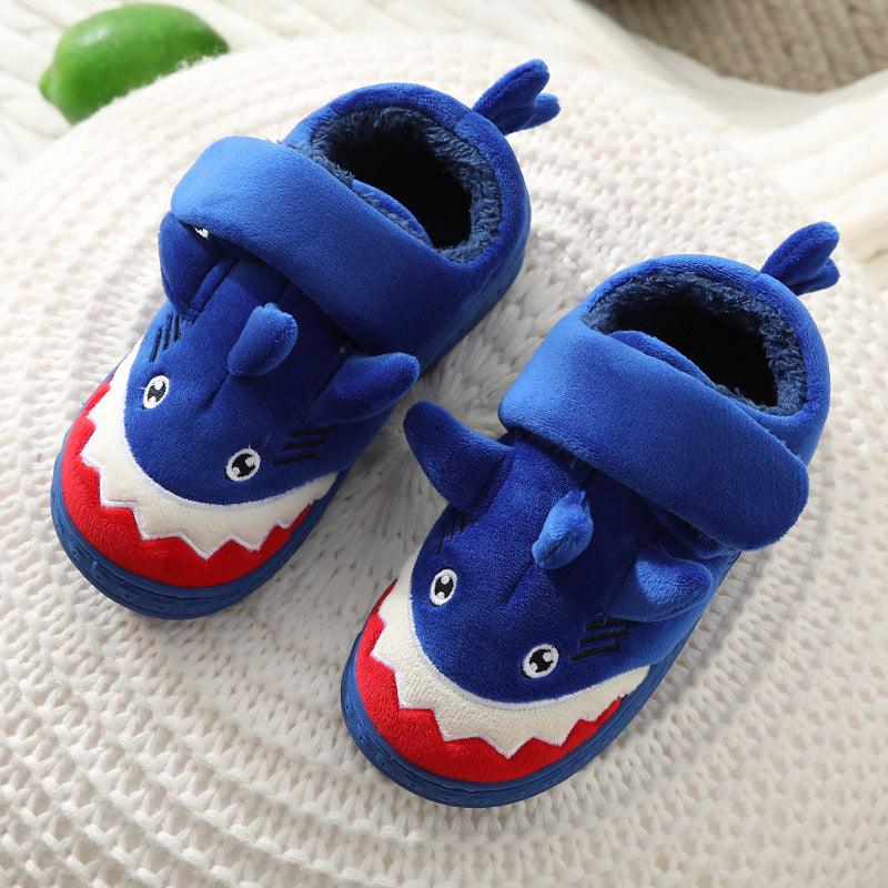 Fashion Kids Cartoon Shark Cotton Shoes Velcro - melvincucci