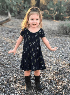 Fashion Kids Girls Dress Cactus Printed Dress - melvincucci