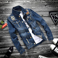 Fashion lapel men's denim jacket jacket men casual - melvincucci