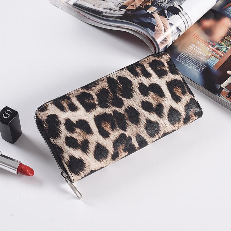 Fashion Long Zipper Women Wallets Bright Leather Black and White Wallet Wallet Prismatic Bag Flower Corner Clutch Bag Purse - melvincucci