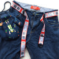 Fashion Men Women Pin Bicyclic Buckle Belts Letters Digital Printed Preppy Style Casual Knitted Strap Waistband Belt Jeans Belts - melvincucci