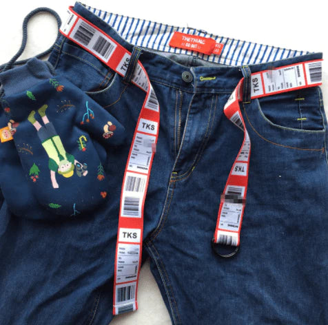 Fashion Men Women Pin Bicyclic Buckle Belts Letters Digital Printed Preppy Style Casual Knitted Strap Waistband Belt Jeans Belts - melvincucci