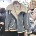 Fashion Plus Velvet Denim Jacket Women Short - melvincucci