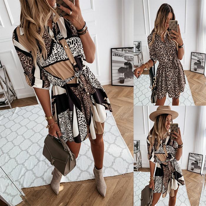 Fashion Printed Shirt Short Skirt Dress Women - melvincucci