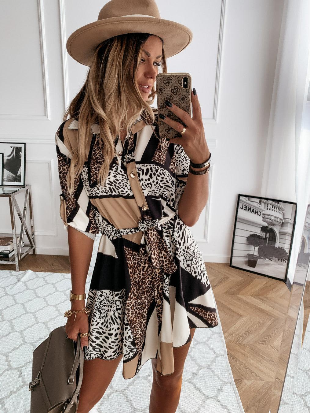 Fashion Printed Shirt Short Skirt Dress Women - melvincucci