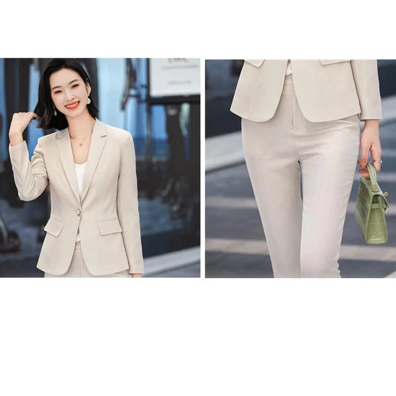Fashion Simple Ladies Slim Long-sleeved Blazer Suit - melvincucci