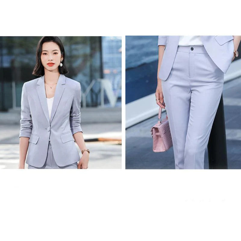 Fashion Simple Ladies Slim Long-sleeved Blazer Suit - melvincucci
