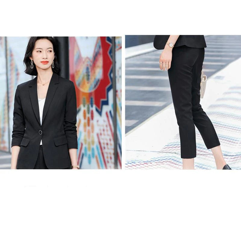 Fashion Simple Ladies Slim Long-sleeved Blazer Suit - melvincucci