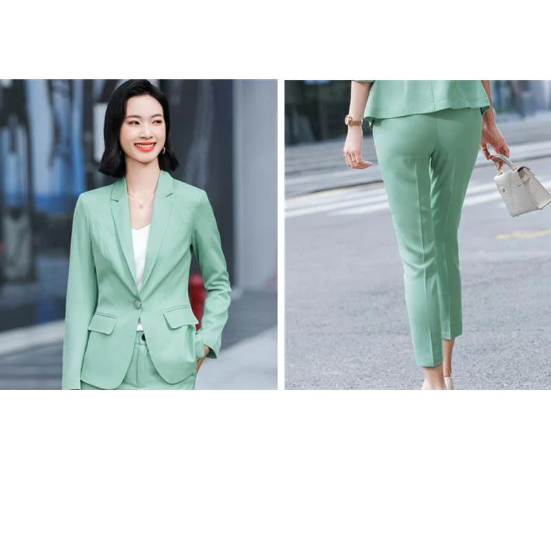 Fashion Simple Ladies Slim Long-sleeved Blazer Suit - melvincucci