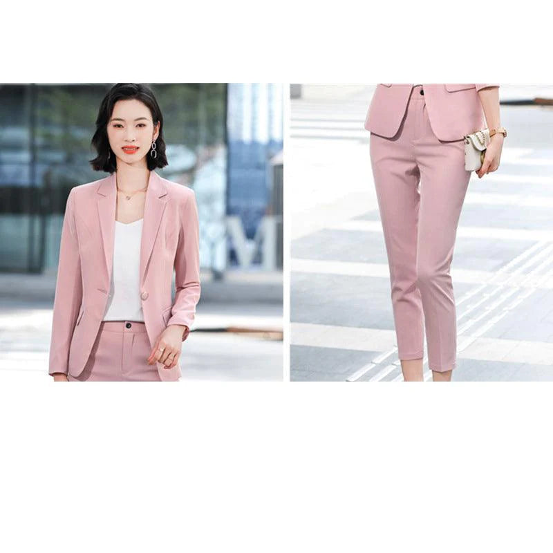 Fashion Simple Ladies Slim Long-sleeved Blazer Suit - melvincucci