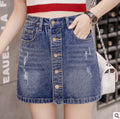 Fashion single-breasted denim skirt anti-lighting pants skirt women - melvincucci