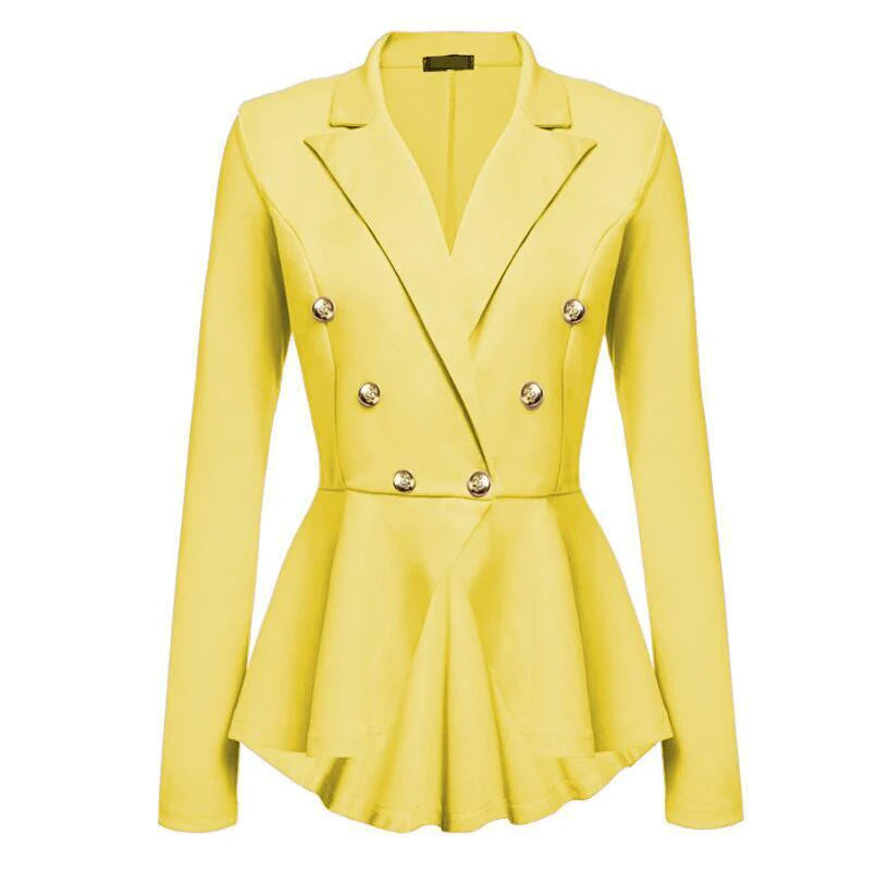 Fashion Slim Fit Women Blazer Jackets Womens White Ladies Blazer Office Lady Jacket Elegant Female Solid Button Plus Size - melvincucci