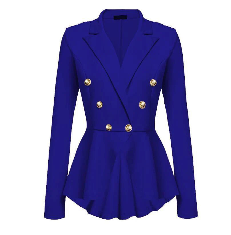 Fashion Slim Fit Women Blazer Jackets Womens White Ladies Blazer Office Lady Jacket Elegant Female Solid Button Plus Size - melvincucci