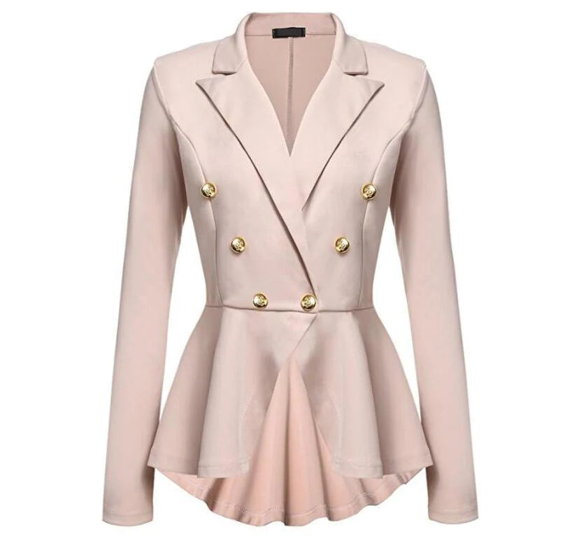 Fashion Slim Fit Women Blazer Jackets Womens White Ladies Blazer Office Lady Jacket Elegant Female Solid Button Plus Size - melvincucci
