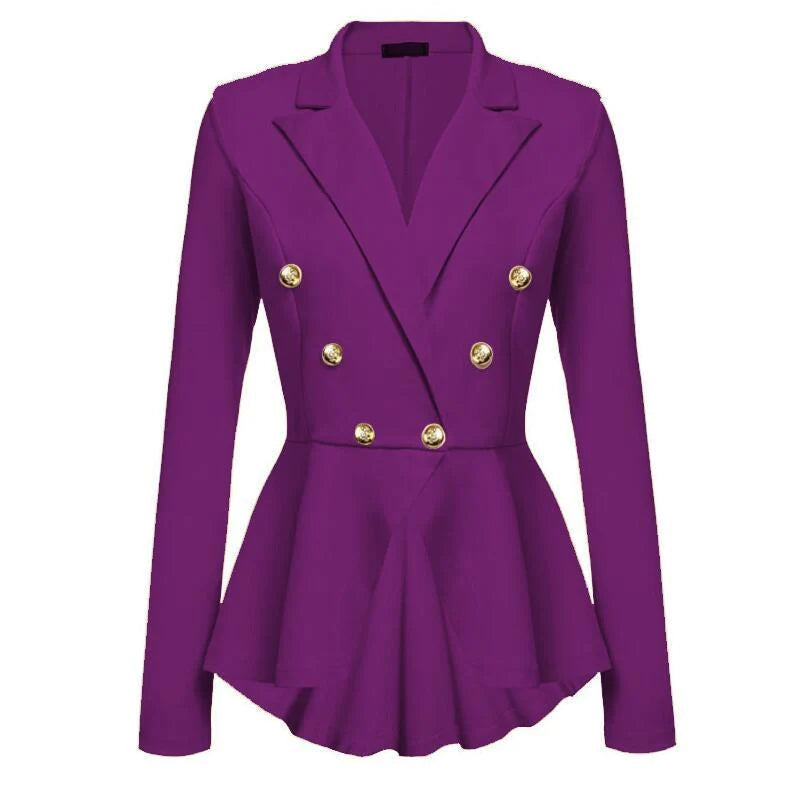 Fashion Slim Fit Women Blazer Jackets Womens White Ladies Blazer Office Lady Jacket Elegant Female Solid Button Plus Size - melvincucci
