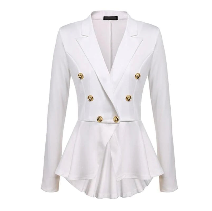 Fashion Slim Fit Women Blazer Jackets Womens White Ladies Blazer Office Lady Jacket Elegant Female Solid Button Plus Size - melvincucci