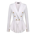 Fashion Slim Fit Women Blazer Jackets Womens White Ladies Blazer Office Lady Jacket Elegant Female Solid Button Plus Size - melvincucci