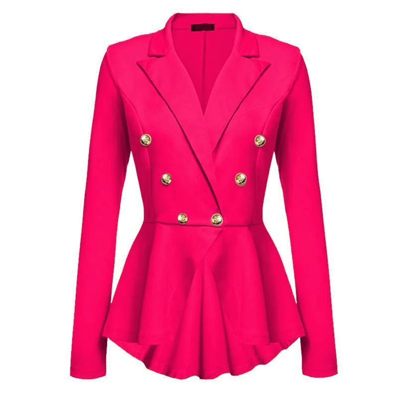 Fashion Slim Fit Women Blazer Jackets Womens White Ladies Blazer Office Lady Jacket Elegant Female Solid Button Plus Size - melvincucci