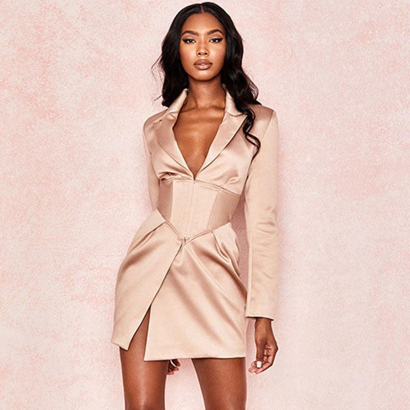 Fashion Solid Color Waist Small Blazer Women's Suit Skirt - melvincucci