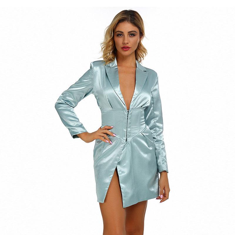 Fashion Solid Color Waist Small Blazer Women's Suit Skirt - melvincucci