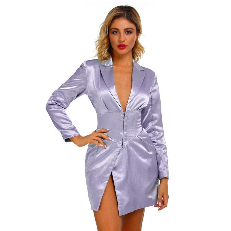 Fashion Solid Color Waist Small Blazer Women's Suit Skirt - melvincucci
