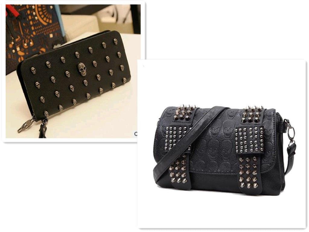 Fashion Women Black Leather Messenger Bags&wallet - melvincucci
