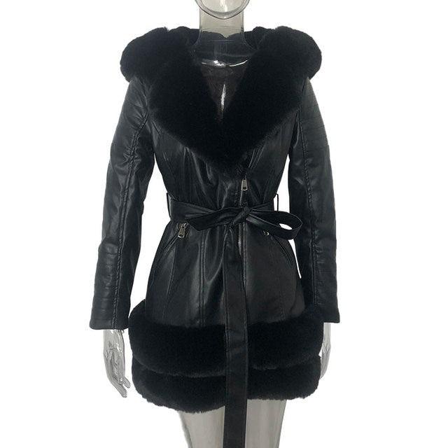 Fashion Women Leather Coats Jackets Ladies Jacket 2021 Black - melvincucci