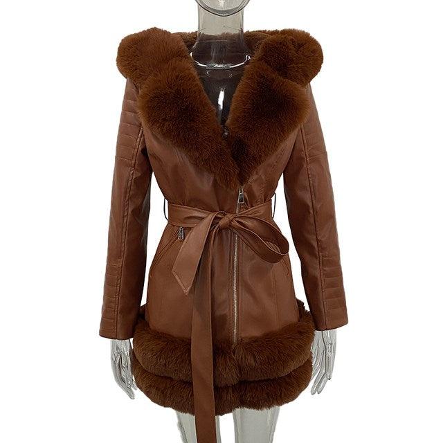 Fashion Women Leather Coats Jackets Ladies Jacket 2021 Black - melvincucci