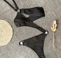 Fashion Women One-piece Hollow Out Bikini Solid Color Sexy Swimwear Hang Bandage Beachwear Cup Swimsuits - melvincucci