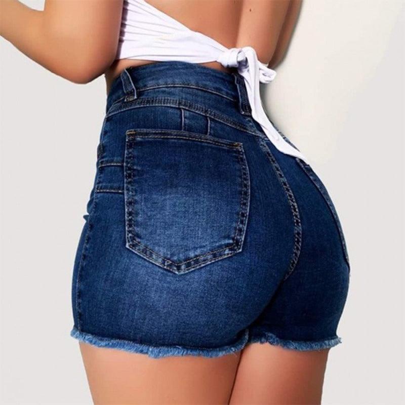 Fashion Women Summer High Waisted Denim Shorts Jeans Women Short  Femme Push Up Skinny Slim Denim Shorts - melvincucci