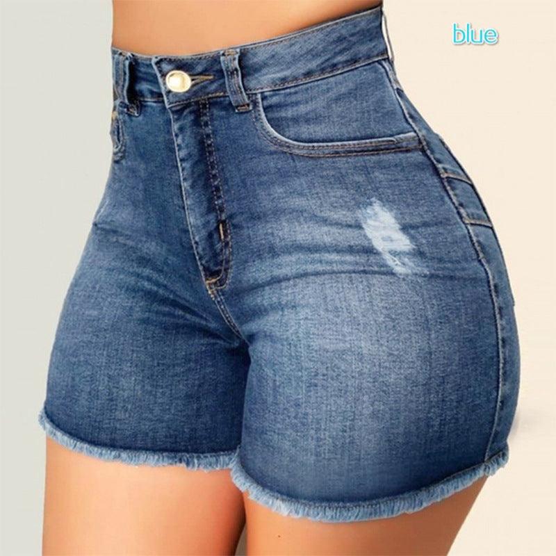 Fashion Women Summer High Waisted Denim Shorts Jeans Women Short  Femme Push Up Skinny Slim Denim Shorts - melvincucci
