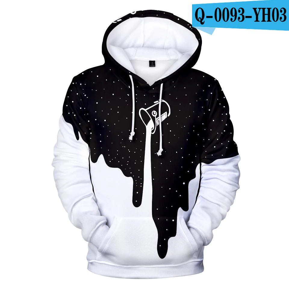 Fashionable 3D Digital Printed Hooded Sweatshirt For Men And Women Couples - melvincucci