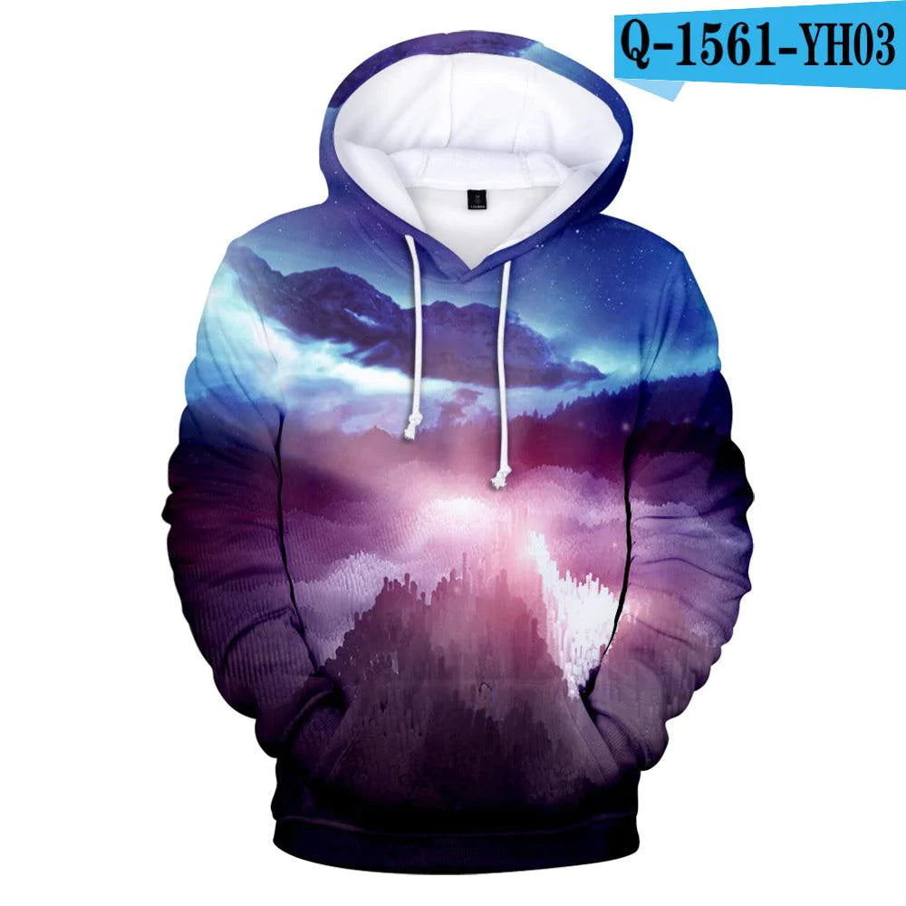 Fashionable 3D Digital Printed Hooded Sweatshirt For Men And Women Couples - melvincucci