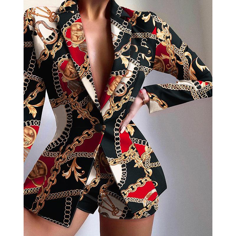 Fashionable And Simple Women's Multicolor Lapel Blazer - melvincucci