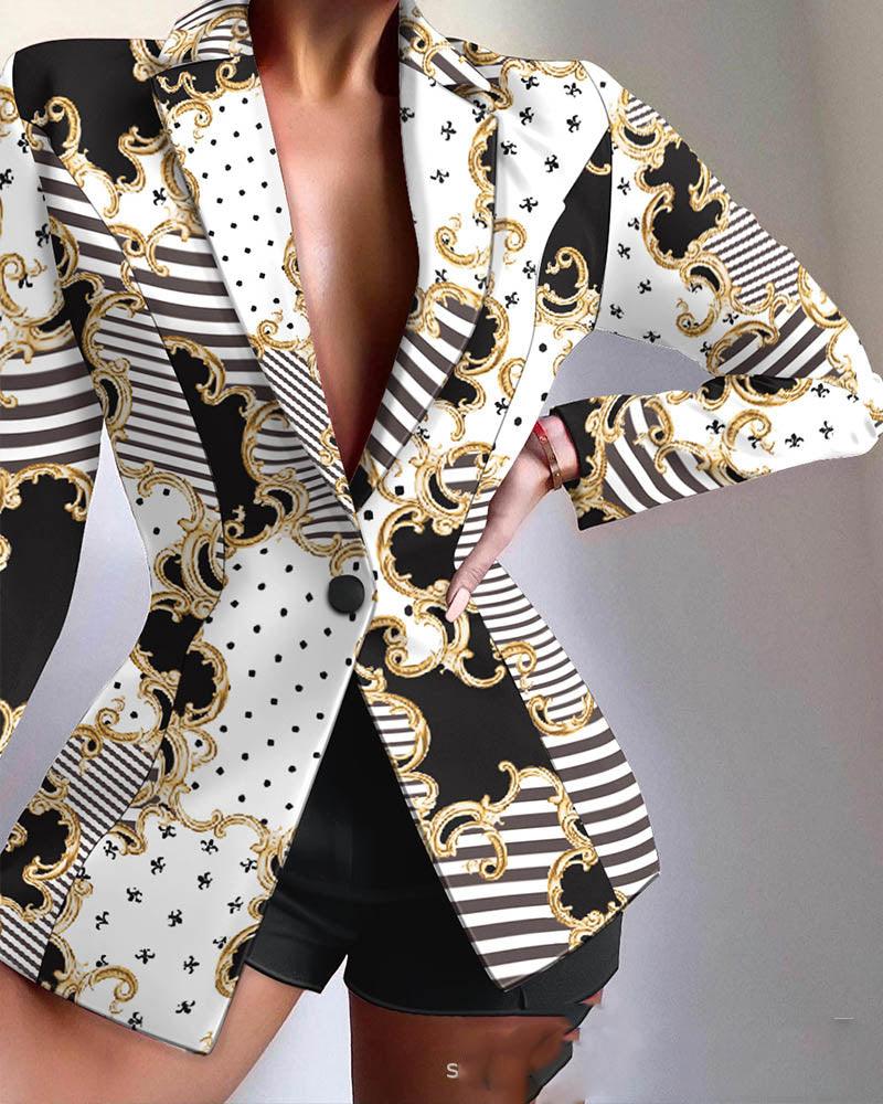 Fashionable And Simple Women's Multicolor Lapel Blazer - melvincucci