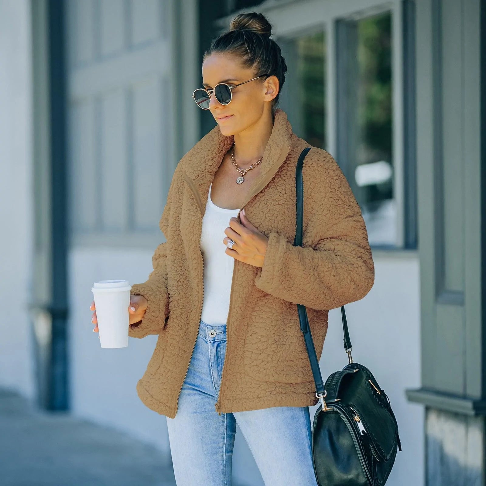 Fashionable Plush Warm Jacket Women - melvincucci